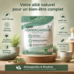 Complexe anti-stress Ashwagandha KSM66 & Rhodiola bio SerenityForm sur fond bois naturel