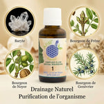 Flacon Ansil Complexe bio Baryte Frêne Noyer Genévrier 30ml avec ingrédients botaniques et logo Fleur de Vie
