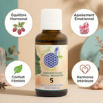Complexe bio Rhodochrosite Framboisier Airelle Tilleul 30ml Ansil avec bénéfices équilibre hormonal et apaisement