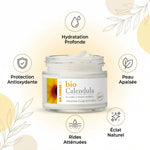 Crème anti-rides Calendula bio Dr Theiss avec bénéfices hydratation, rides atténuées et protection antioxydante