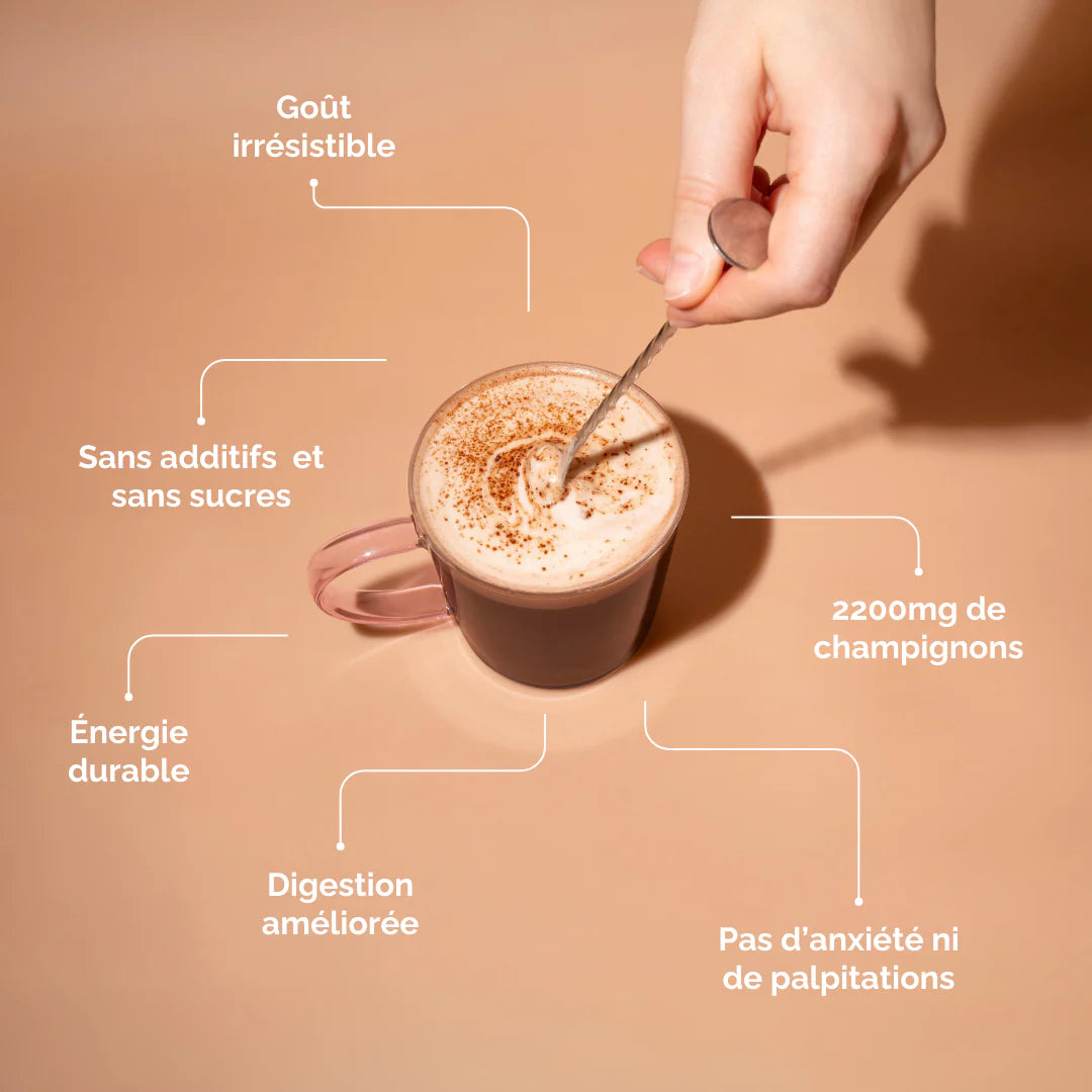 La composition et les bienfaits du super café aux champignons adaptogènes bonjour drink