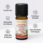 Florame Stop Odeur Bio 10ml - flacon d'huile essentielle naturelle avec bénéfices purifiant et anti-odeurs
