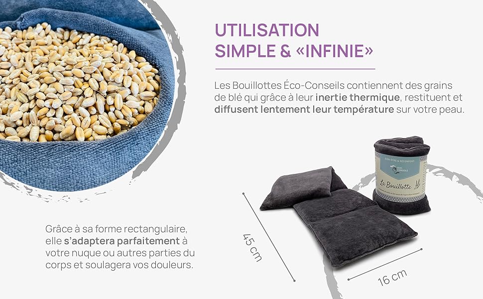 Conseils d'utilisation de la bouillote tour de cou micro onde Eco conseils