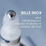 Zoom sur la bille en inox du roll on contour des yeux  de 10 ml de la marque Endro