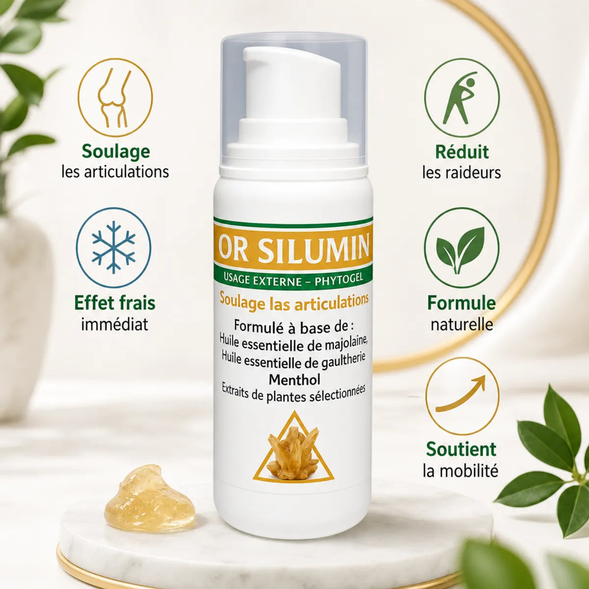 Cor Silumine Gel rhumatismes 100ml - soulage articulations et raideurs - formule naturelle Jade Recherche