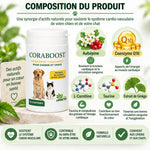 Coraboost traitement cardiaque chien chat - flacon avec aubépine, CoQ10, L-Carnitine, Taurine et Ginkgo