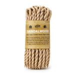 Cordes d'encens Bois de Santal torsadé beige avec étiquette dorée, encens naturel népalais herbes pures