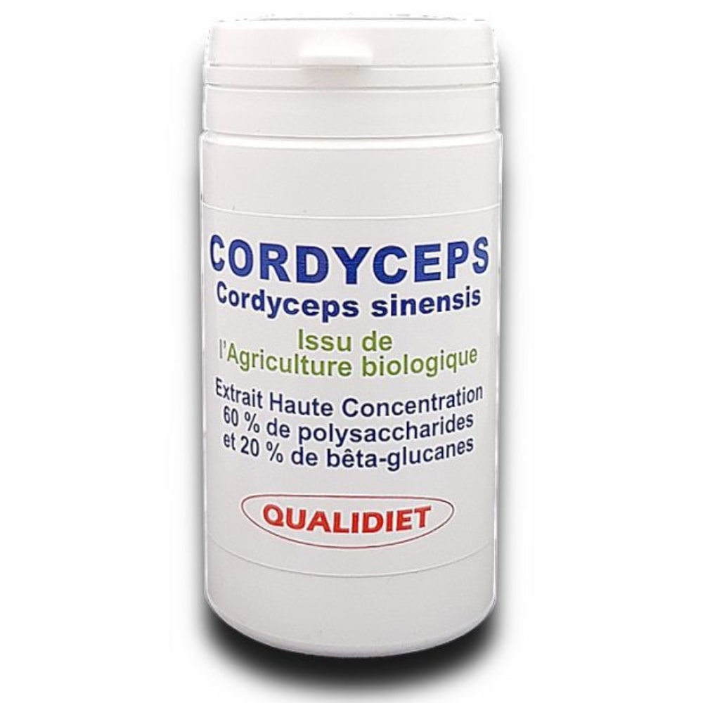 Une boite de 60 gélules de Cordyceps Bio de la marque VitalOsmose Qualidiet