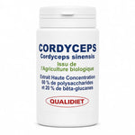 Bouteille Cordyceps bio extrait 500mg 60 gélules Qualidiet fond blanc