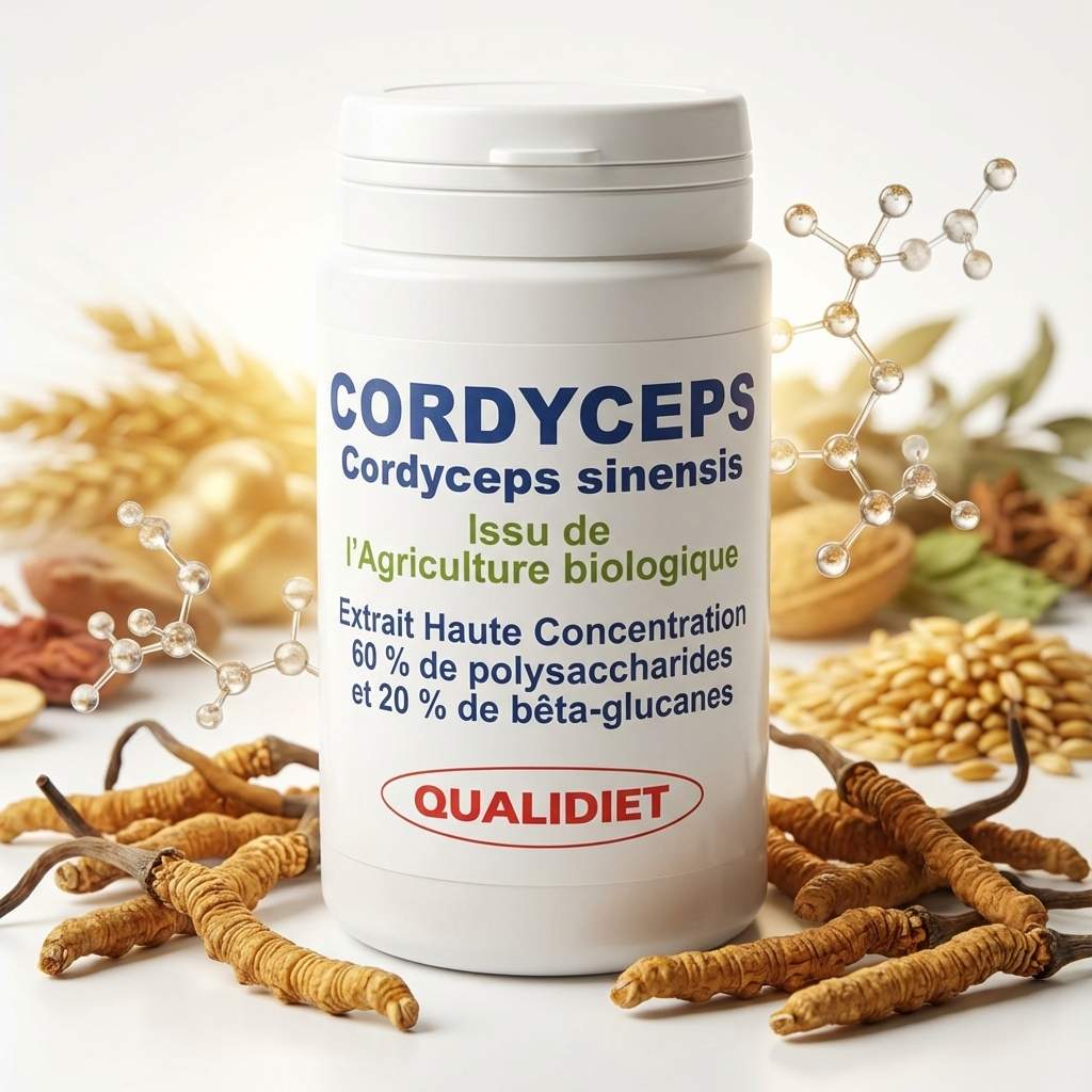 Cordyceps bio extrait 500mg gélules Vital Osmose avec champignons et ingrédients naturels
