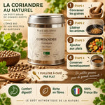 Coriandre graines bio 50g - boîte métallique Place des épices avec guide d'utilisation et bénéfices