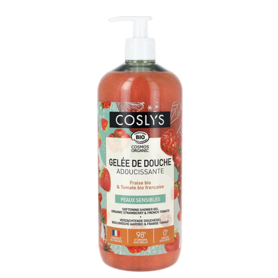 Gelée de douche adoucissante Fraise & Tomate bio - 1L - Coslys