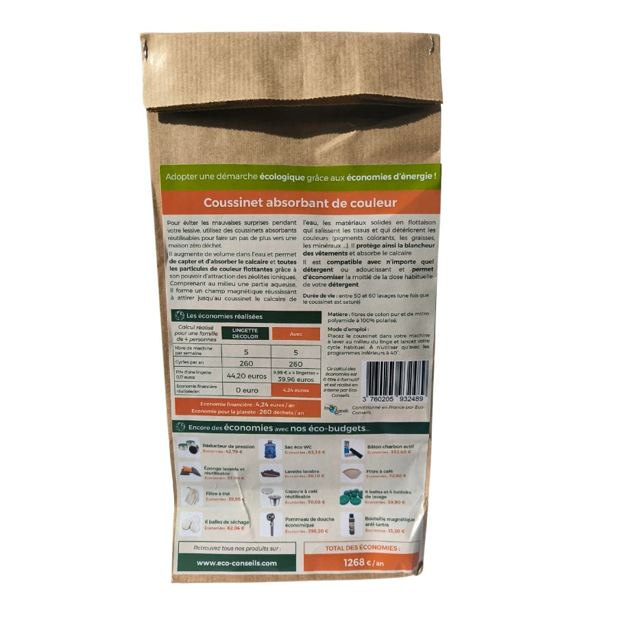 Un pack de dos de cooussinet absorbant de couleur de la marque Eco budget