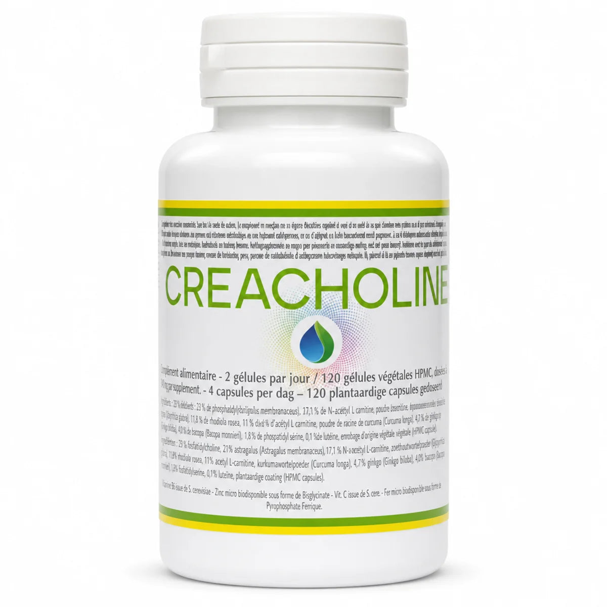 Créacholine Jade Recherche 120 gélules - flacon complément cérébral stimulant
