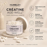 Créatine AGE-WELL 300 gélules Humble+ avec bénéfices force musculaire et énergie cellulaire