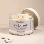 Créatine AGE-WELL 300 gélules Humble+ en pot avec capsules, fond neutre beige