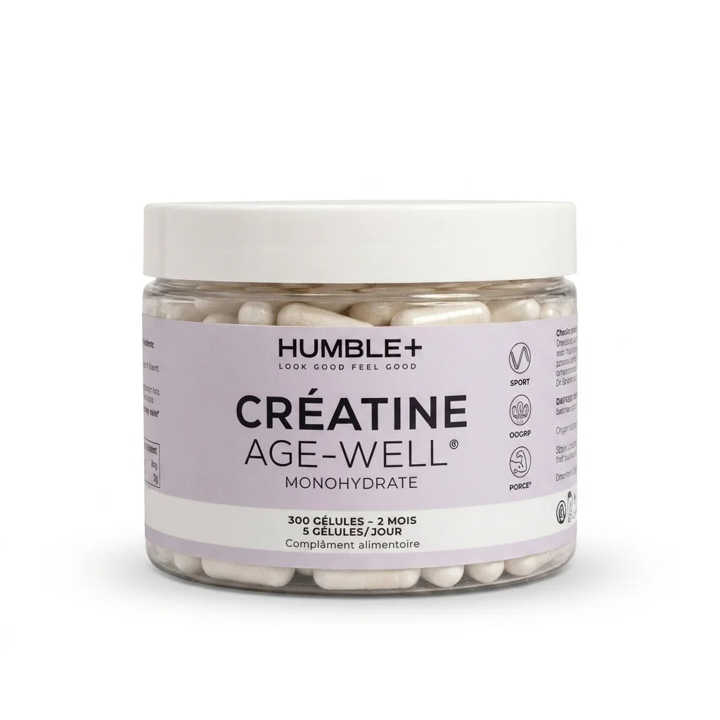 Créatine AGE-WELL Humble+ 300 gélules complément alimentaire en pot verre