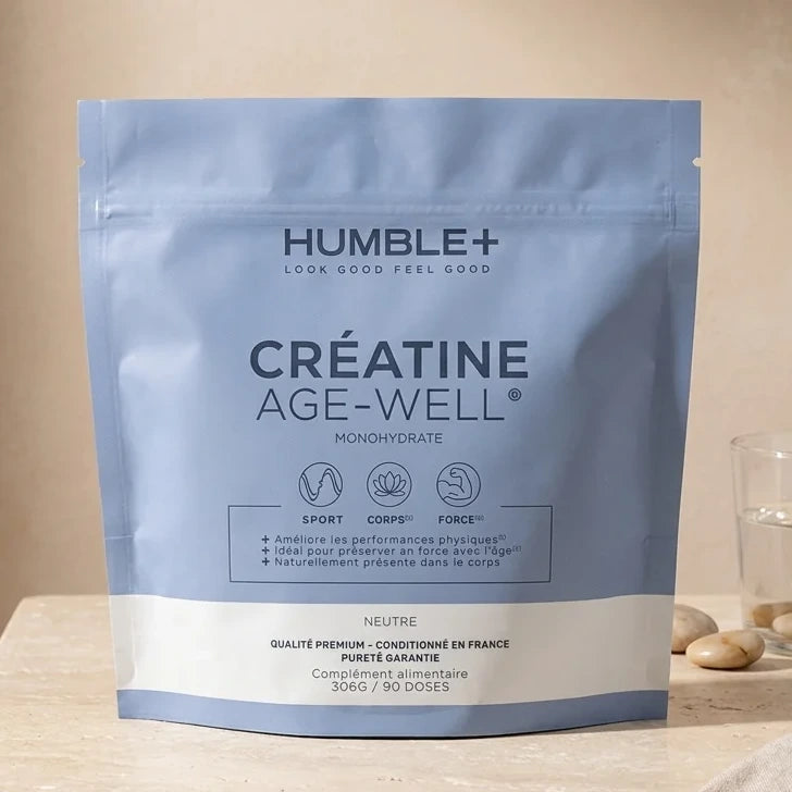 Humble+ Créatine Age-Well 300g en poudre monohydrate pour la longévité et la vitalité