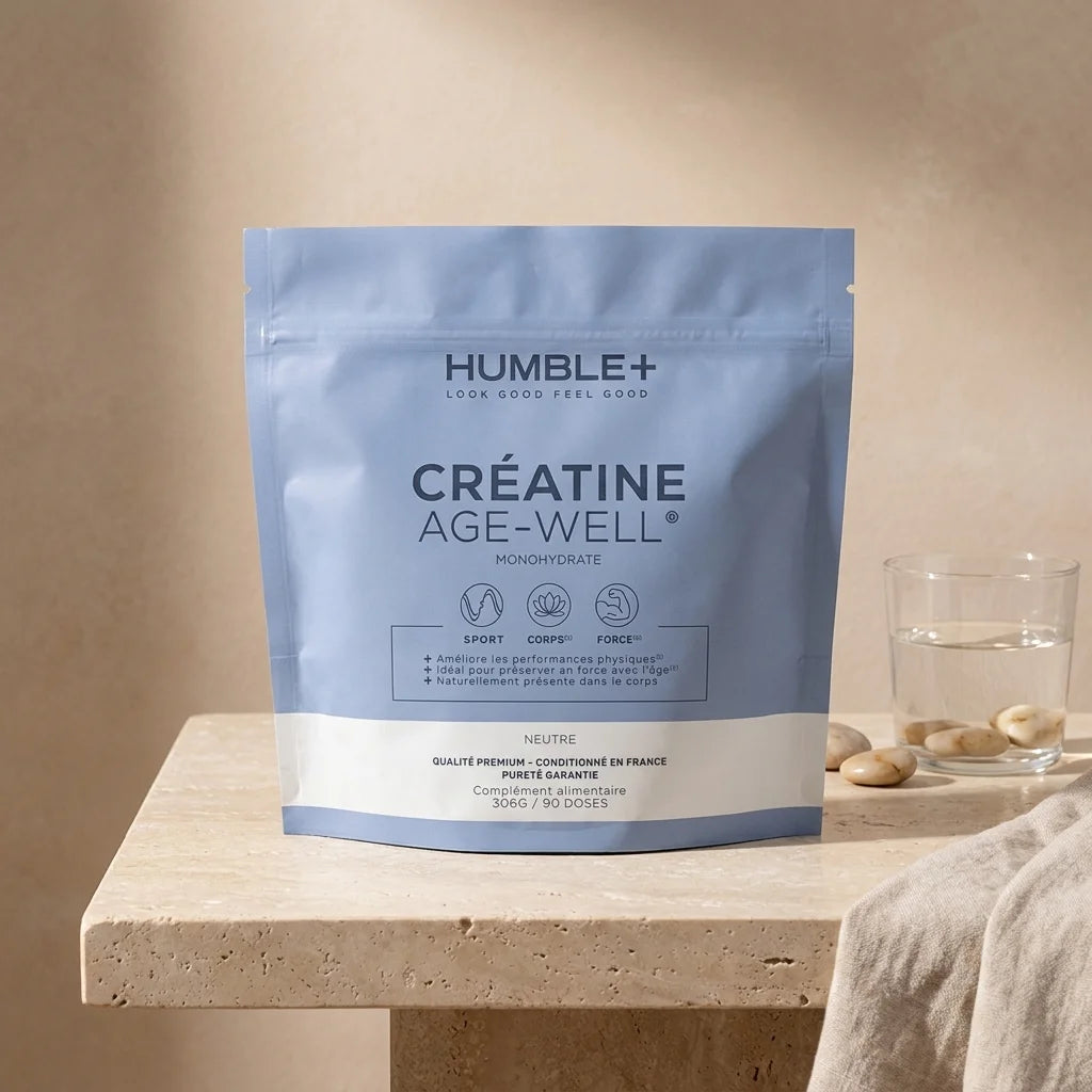 Humble+ Créatine Age-Well 300g en poudre monohydrate pour la longévité et la vitalité