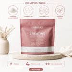 Créatine Glow AGE-WELL 300g Humble+ avec composition: Créatine Monohydrate, Vitamines B6 B12, formule vegan