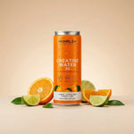 Créatine Water Humble+ 330ml saveur tangor-lime avec fruits frais en arrière-plan