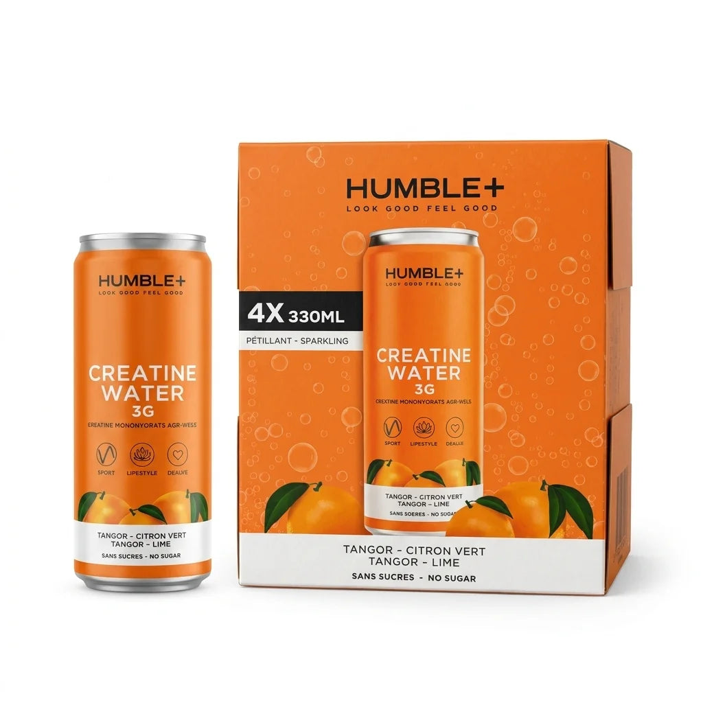Humble+ Créatine Water pack 4x330ml canettes orange citron-mandarine