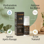 Crème anti-âge bio homme Florame 30ml avec bénéfices hydratation et anti-rides
