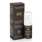 Crème anti-âge bio Florame Homme 30ml flacon pompe blanc packaging charcoal