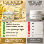 Comparaison Pur'Immortelle crème de jour bio 50ml vs alternatives avec certifications COSMOS et ingrédients naturels