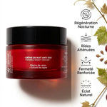 Crème de nuit anti-âge Andromée 50ml avec bénéfices : régénération, rides atténuées, fermeté et éclat
