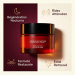 Crème de nuit anti-âge Andromée 50ml avec icônes bénéfices régénération et rides atténuées