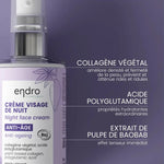 Composition de la crème de nuit pour le visage anti-âge de la marque Endro