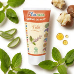 Crème de nuit Tulsi AyurVana avec tulsi, aloe vera et jojoba bio anti-âge
