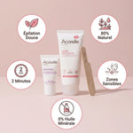 Crème dépilatoire Acorelle 75ml zones sensibles - épilation douce naturelle sans huile minérale