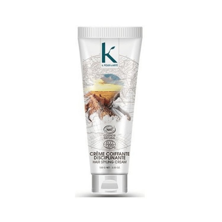 Tube de crème coiffante disciplinante de la marque K pour karité