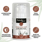 Crème hydratante bio Naturaloé 50 mL avec bénéfices hydratation, apaisement et protection quotidienne