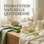 Crème hydratante bio Naturaloé avec feuilles d'aloe vera et rituels skincare naturels matinaux