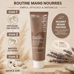 Crème hydratante mains Endro 50mL avec guide d'application en 3 étapes