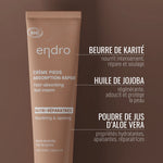Les ingrédients de la crème hydratante pieds de 75 mL de la marque Endro et leurs bienfaits