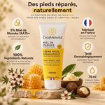Crème pieds réparatrice CicaManuka 5% miel de manuka IAA15+ tube 75ml fond beige