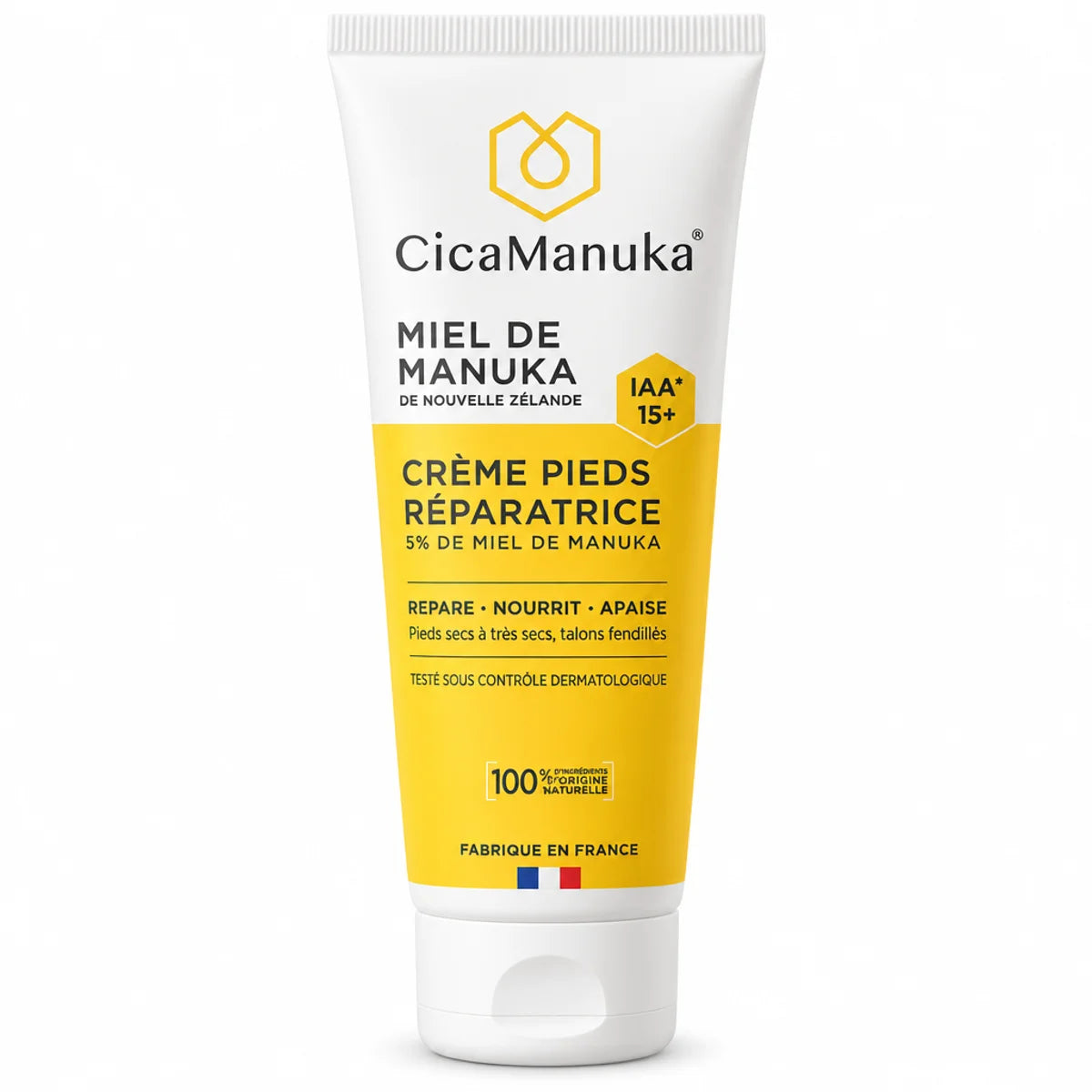 Tube de Crème Pieds Réparatrice CicaManuka 5% miel de manuka IAA15+ 75ml