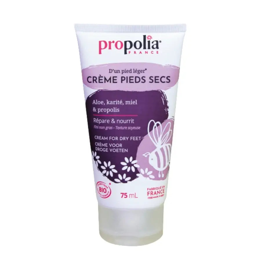 Tube de crème de 75ml pour pieds secs de la marque Propolia