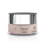 Crème Riche Éclat de Rose Bio Centifolia 50ml en pot verre avec étiquette rose