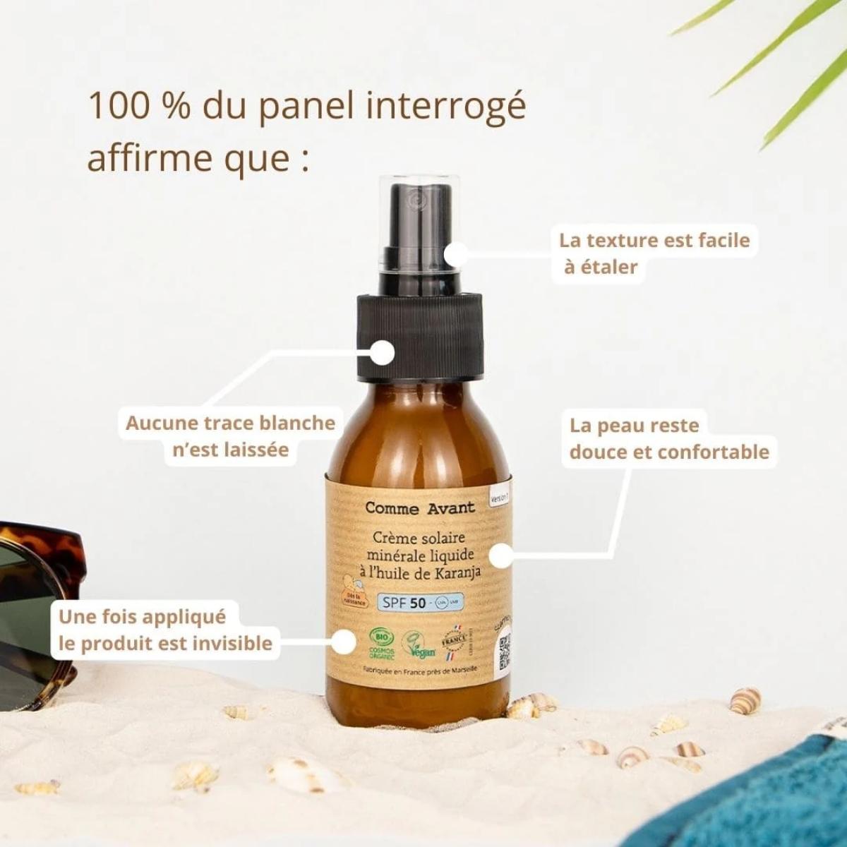 Crème Solaire Liquide SPF 50 - Vanille - Comme avant