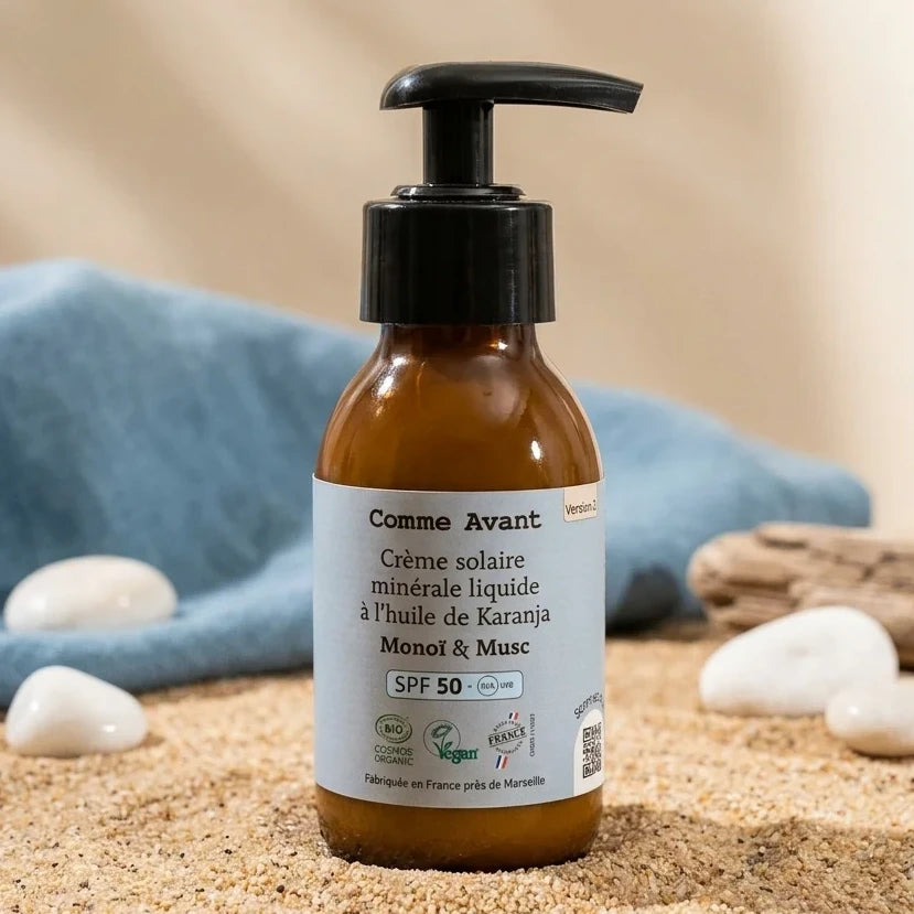 Crème solaire SPF50 Comme Avant à l'Huile de Karanja flacon 90ml