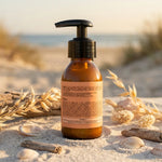 Crème solaire liquide SPF50 Comme Avant à l'Huile de Karanja 90ml sur plage