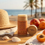 Crème solaire minérale solide SPF50 Pêche & Abricot Comme Avant en tube liège