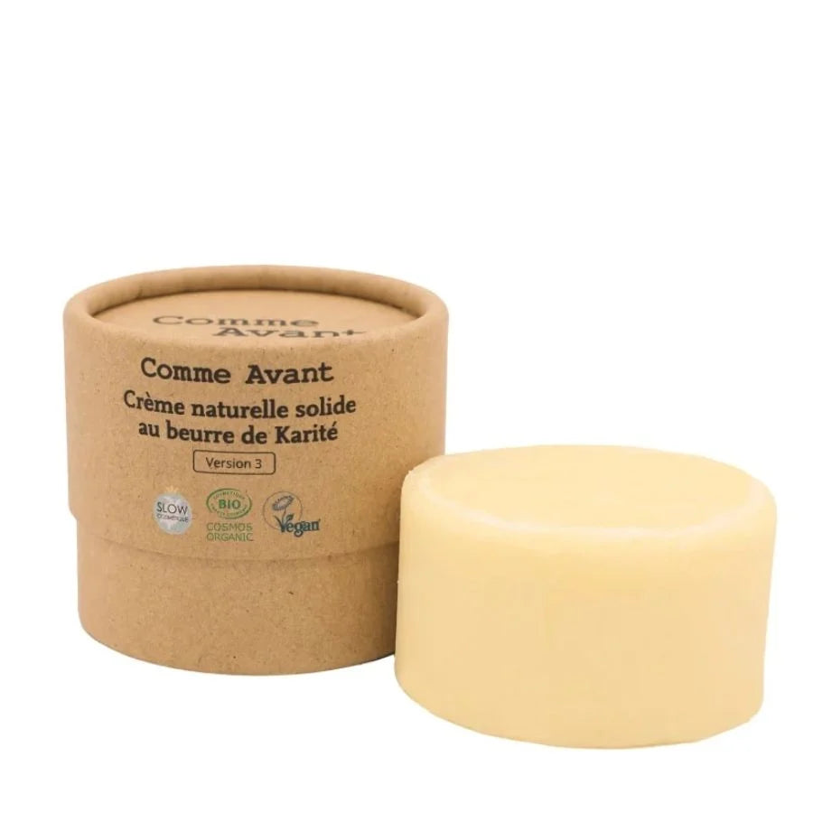 Un Crème Solide au Beurre De Karité Bio de 50 G de la marque Comme Avant.