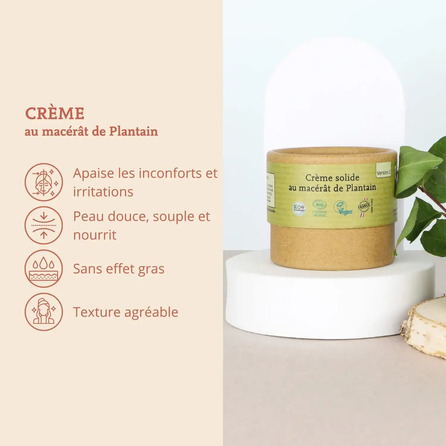 Les avantages et bienfaits de la crème solide au macérât de plantain anti-démangeaisons de la marque Comme Avant