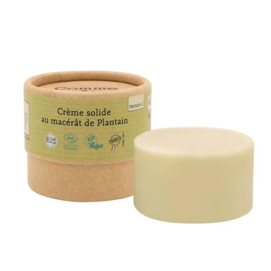 Une crème solide de 50 g de la marque Comme avant vue de face